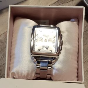EUC Coach Silver Square Face Dial Watch